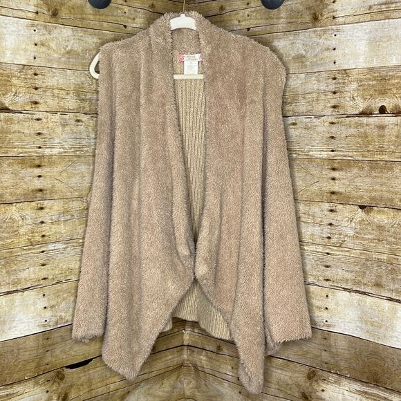 FLYING TOMATO FLEECE RIBBED KNIT OPEN FRONT WATERFALL BOUTIQUE BOHO VEST SIZE 3X - Picture 1 of 3